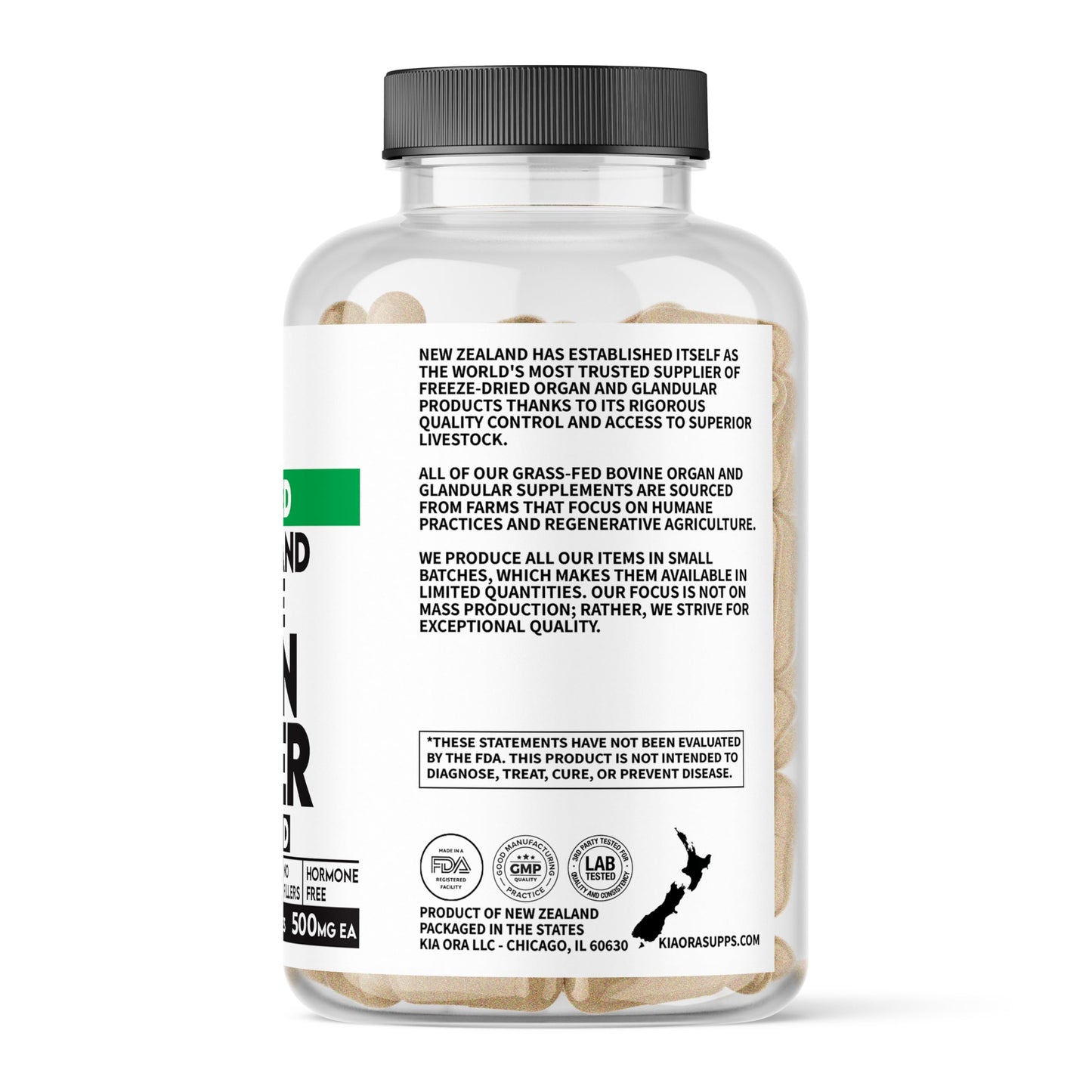 Grass-Fed Bovine Brain & Liver | Cognitive, Mood & Energy Support | New Zealand Sourced, Pasture-Raised, Freeze-Dried, Non-GMO | 180ct