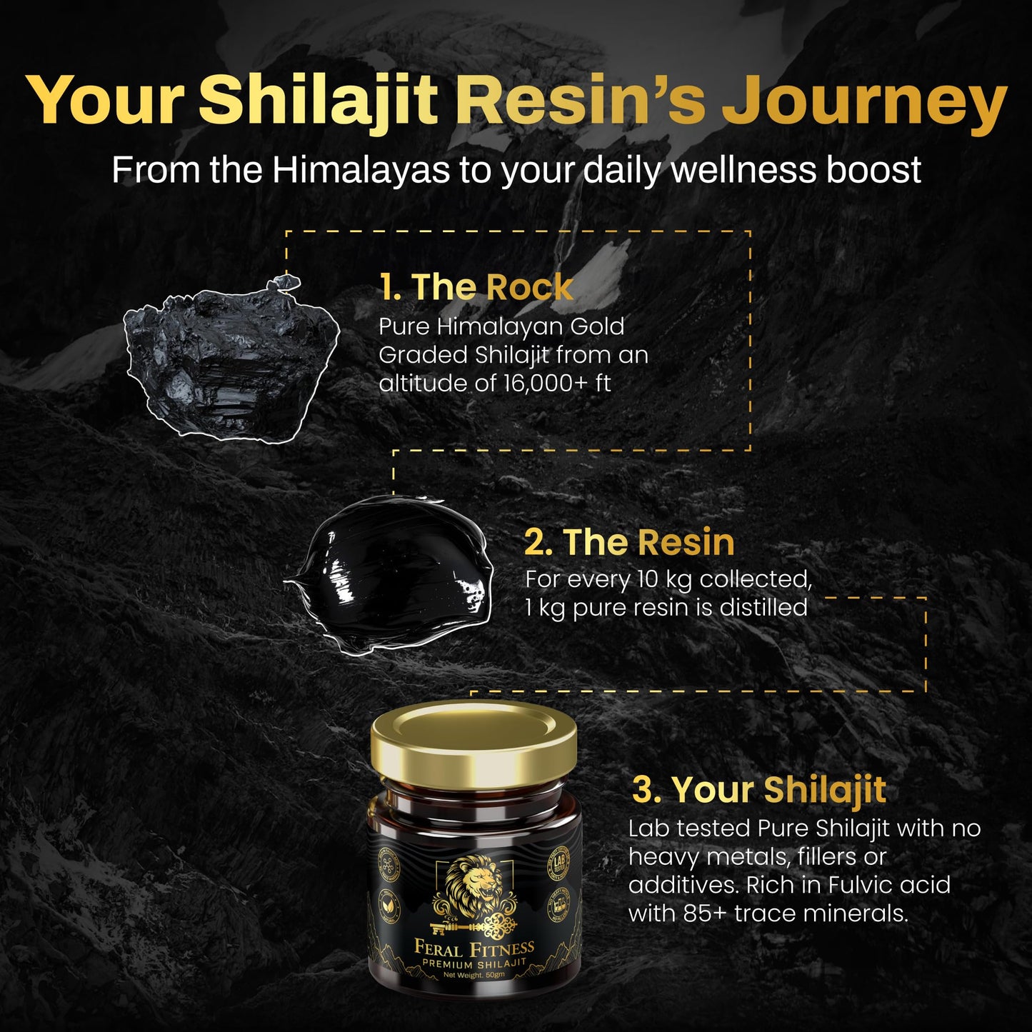50g Himalayan Shilajit Resin – Gold Grade | 100% Pure | Lab Tested