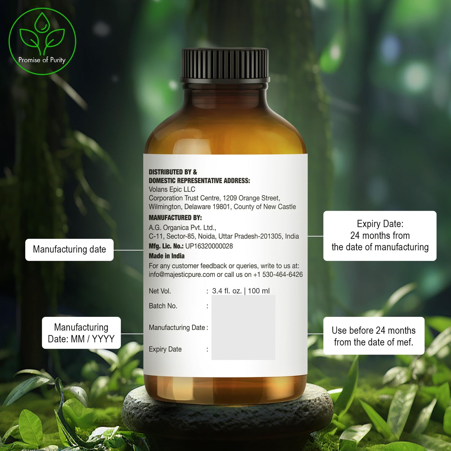 Majestic Pure Tea Tree Essential Oil – 100% Pure & Natural, Glass Dropper, 3.4 Fl Oz Pack of 2