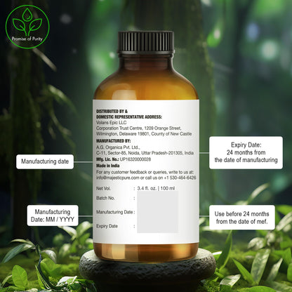 Majestic Pure Tea Tree Essential Oil – 100% Pure & Natural, Glass Dropper, 3.4 Fl Oz Pack of 2