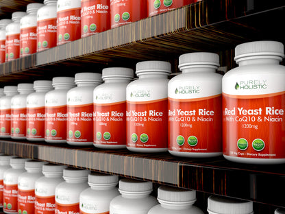 Red Yeast Rice 1200mg with CoQ10 & Niacin – 120 Vegetarian Capsules | Healthy Heart Formula