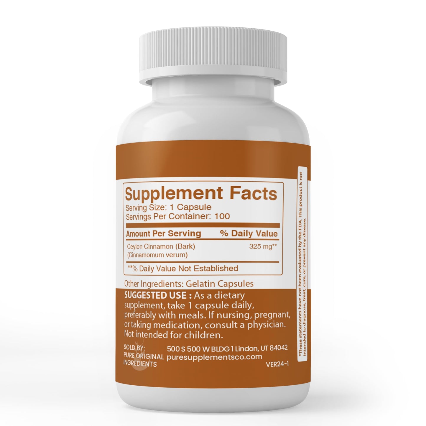 Pure Original Ceylon Cinnamon Capsules – Always Pure, Lab Verified