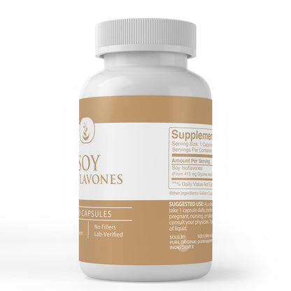 Pure Original Soy Isoflavones - 100 Capsules | No Additives, Lab Verified