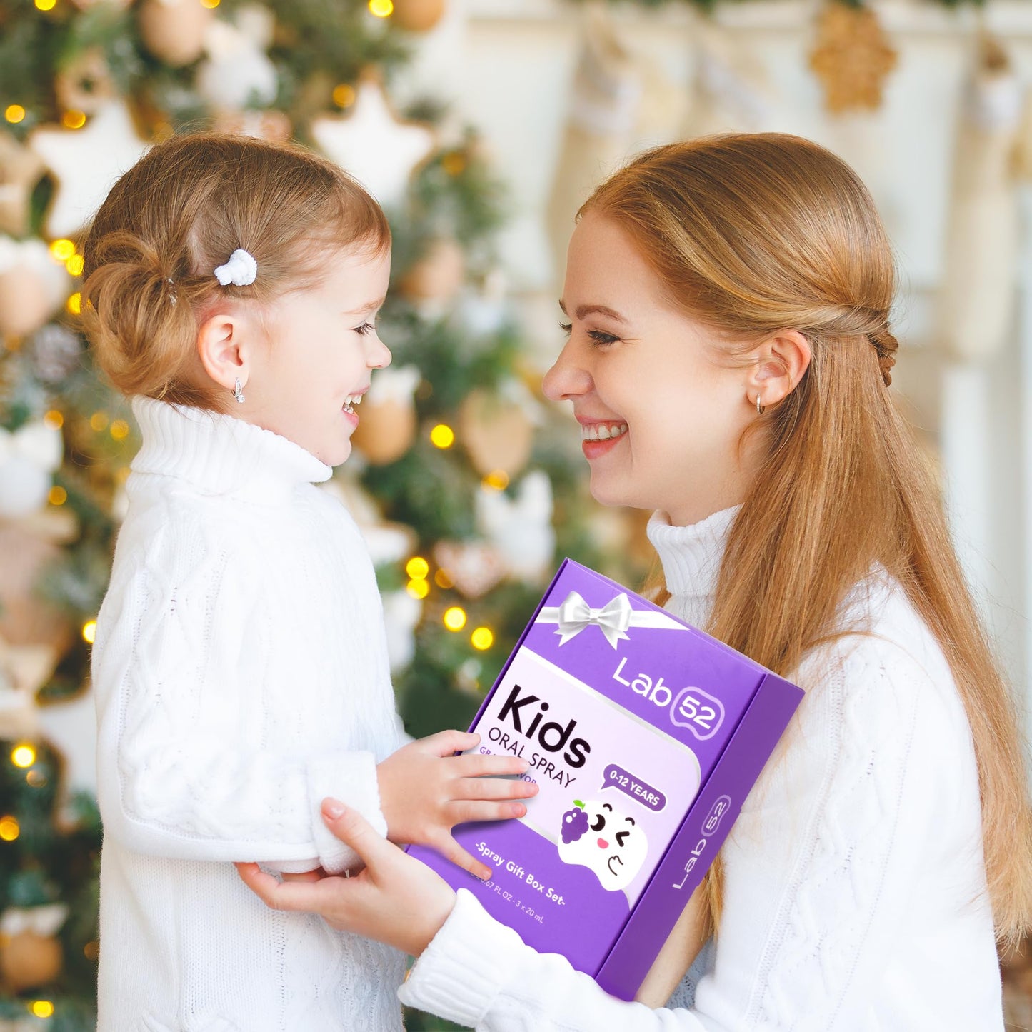 LAB52 Kids Oral Spray Gift Box – Fluoride Free, Xylitol Grape (3 Packs)