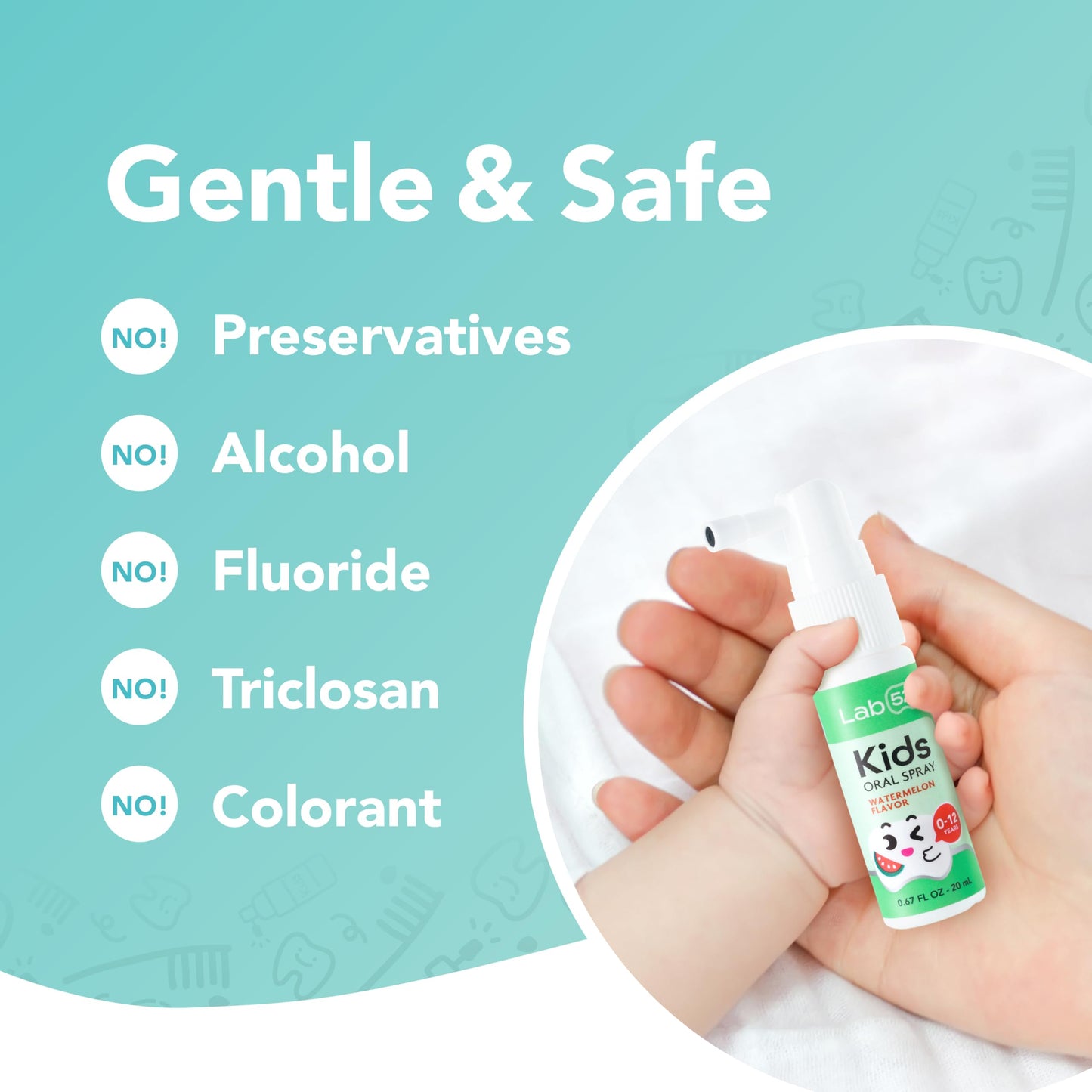 LAB52 Kids Oral Spray - Fluoride Free, Vanilla Xylitol (Newborn–Preschool)