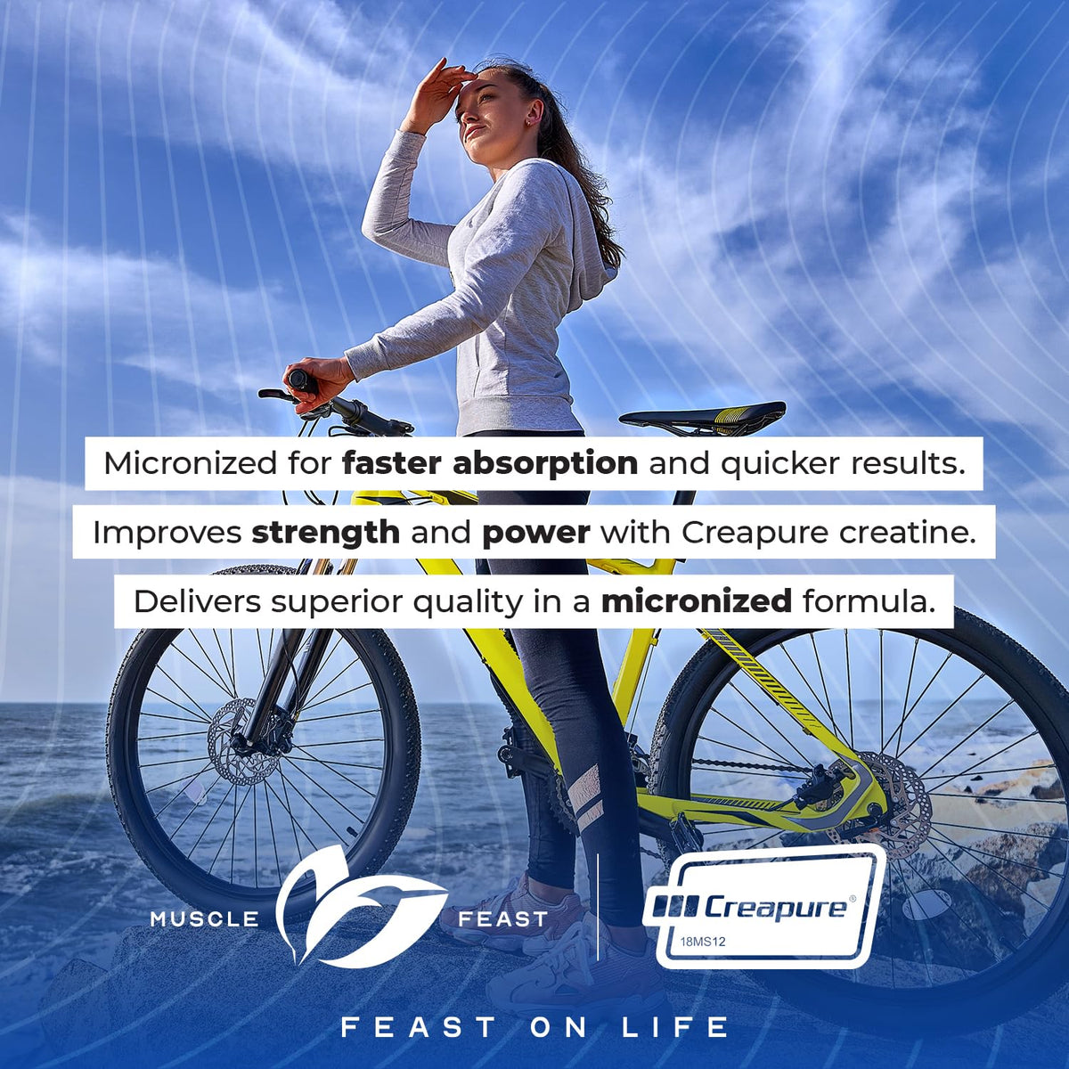 Muscle Feast Creapure Creatine Monohydrate Powder – Blue Raspberry, 250g BritishVita | Premium UK Vitamins & Wellness Supplements