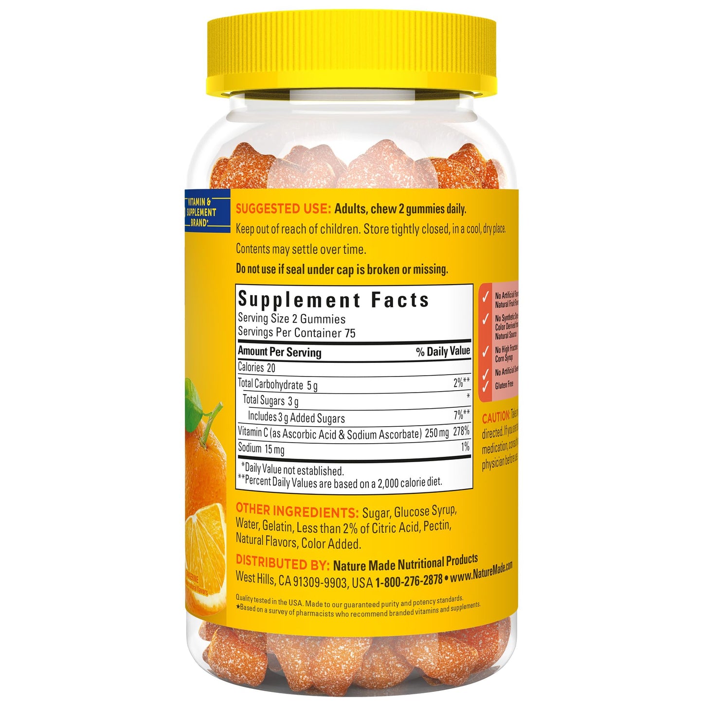 Nature Made Vitamin C 250 mg Gummies – Immune Support, 150 Count (75 Day Supply)