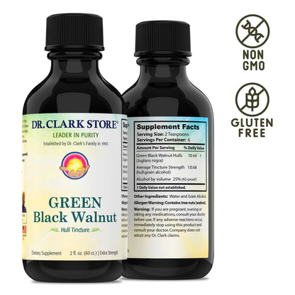 Original Green Black Walnut Hull Tincture (Extra Strength) by Dr. Hulda Clark - 2 Fl Oz