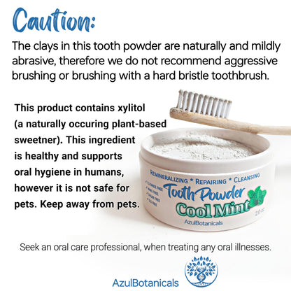 Remineralizing Tooth Powder - Cool Mint (Fluoride Free, SLS Free, Nano Free)