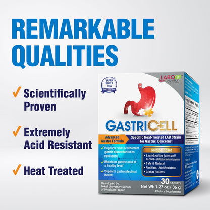 LABO Nutrition GASTRICELL – Probiotic Support for Acid Reflux & Gastric Comfort | Made in Japan