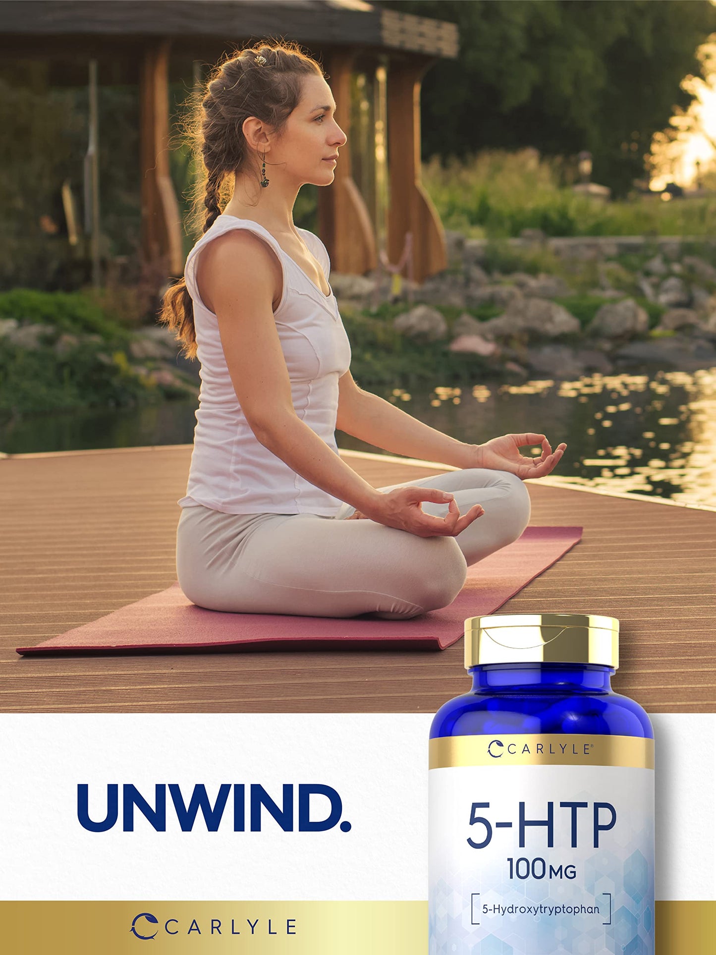 Carlyle 5-HTP 100 mg | 240 Capsules | Non-GMO & Gluten Free | 5-Hydroxytryptophan Supplement