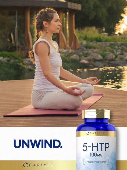 Carlyle 5-HTP 100 mg | 240 Capsules | Non-GMO & Gluten Free | 5-Hydroxytryptophan Supplement