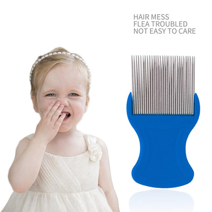 LABOTA 9 Pcs Lice & Flea Comb Set | Double-Sided Plastic Combs + Stainless Steel Nit Comb
