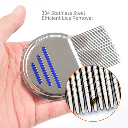 LABOTA 9 Pcs Lice & Flea Comb Set | Double-Sided Plastic Combs + Stainless Steel Nit Comb