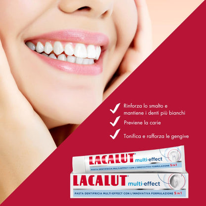 Lacalut Multi Effect 5-in-1 Toothpaste 75ml for Adults – Unflavored | Naturwaren Italia srl