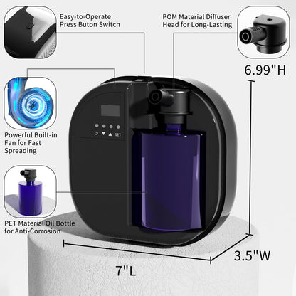 LACIDOLL Smart Scent Air Machine — 500ml Diffuser for Large Rooms and Hotels (Black)