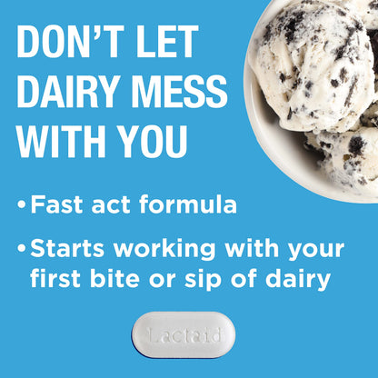 Lactaid Fast Act Lactose Intolerance Caplets with Lactase Enzyme – 96 Travel Packs