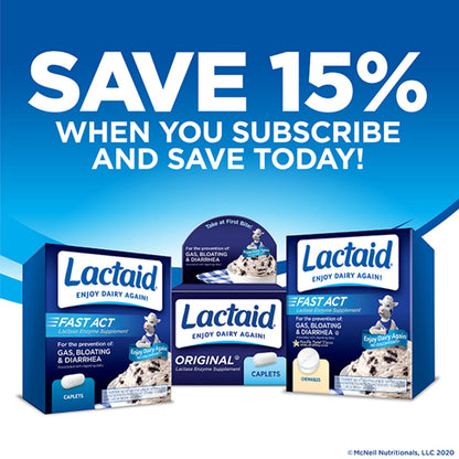 Lactaid Fast Act Vanilla Twist Chewables — Lactase Enzyme for Lactose Intolerance, 60 Count