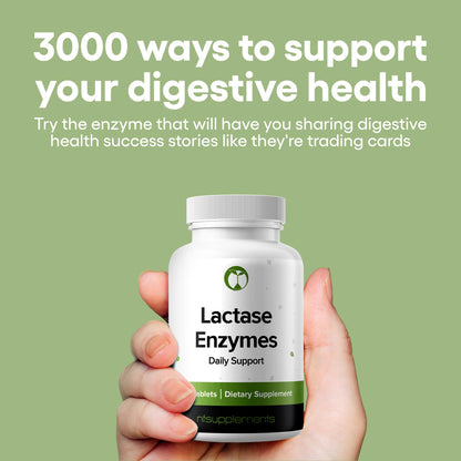 Lactase Supplement 240 Tablets - Gluten Free, Non-GMO, Vegan | 3000 FCC, 90 mg Enzyme