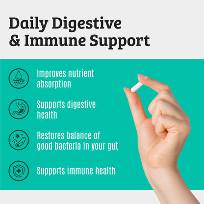 Prebiotics & Probiotics for Digestive Health | 15 Strains, 50B CFU