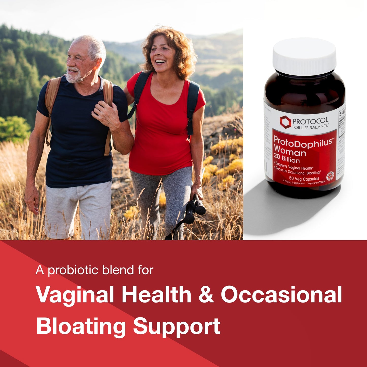 Proto Dophilus Woman - 20 Billion Probiotics for Gut & Vaginal Health | Vegan & Kosher | 50 Veg Capsules