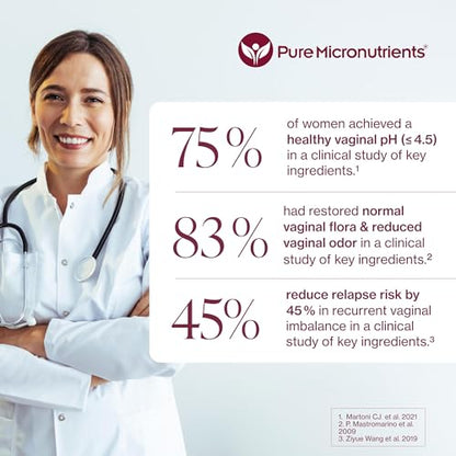 Pure Micronutrients pH Balance Vaginal Probiotics for Women - Odor & Itch Support - 60 Capsules