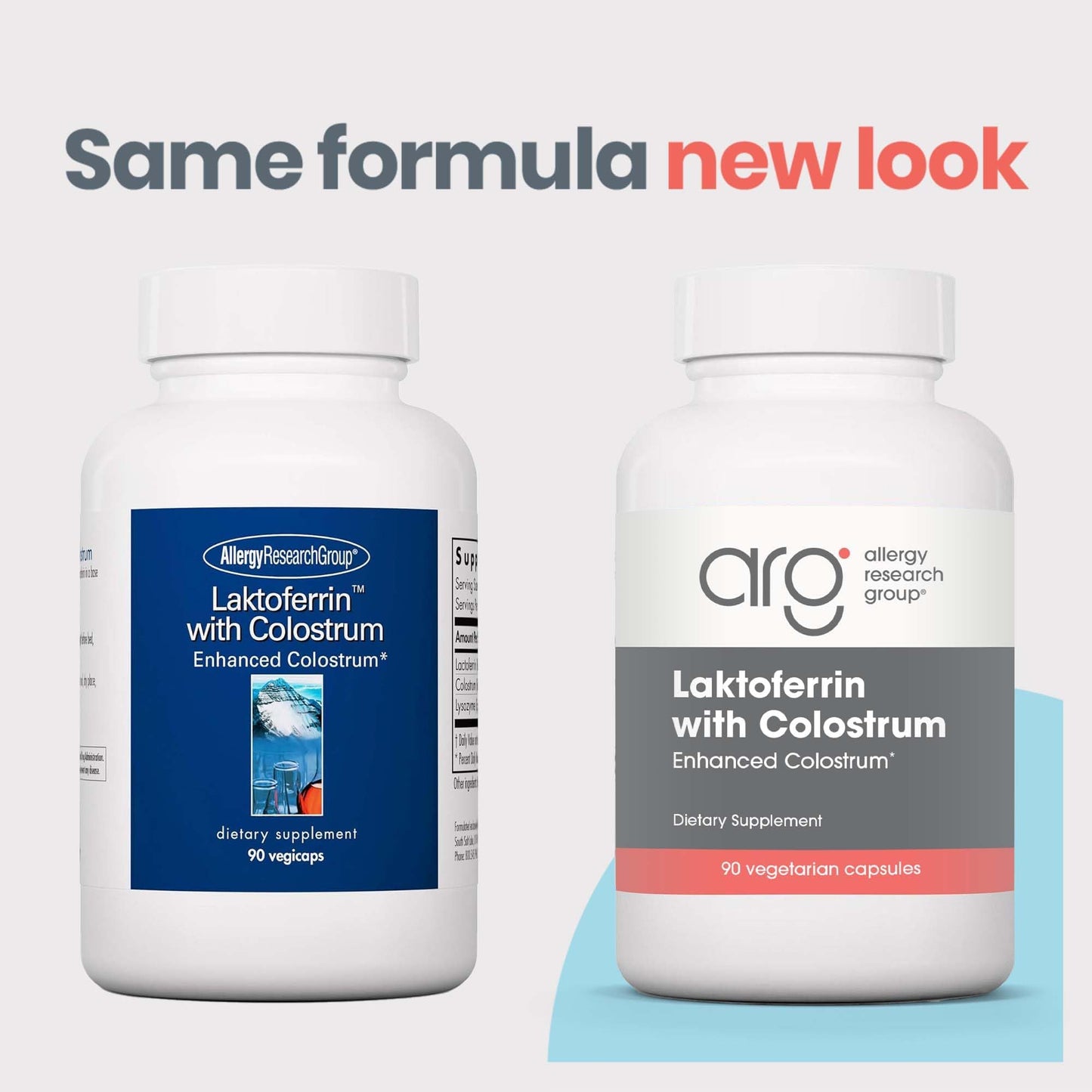 Allergy Research Group Laktoferrin with Colostrum - Lactoferrin + Bovine Colostrum | 90 Veggie Capsules