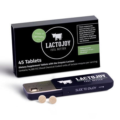 LactoJoy Lactase Pills 14,500 FCC – 45 Capsules for Lactose Intolerance