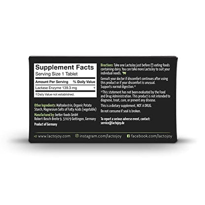 LactoJoy Lactase Pills 14,500 FCC – 80 Count | Ultra-Pure Lactase Enzymes for Lactose Intolerance