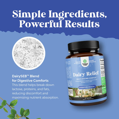 Lactose Intolerance Pills - 60 Days Supply | Fast Acting Dairy Digestive Enzymes