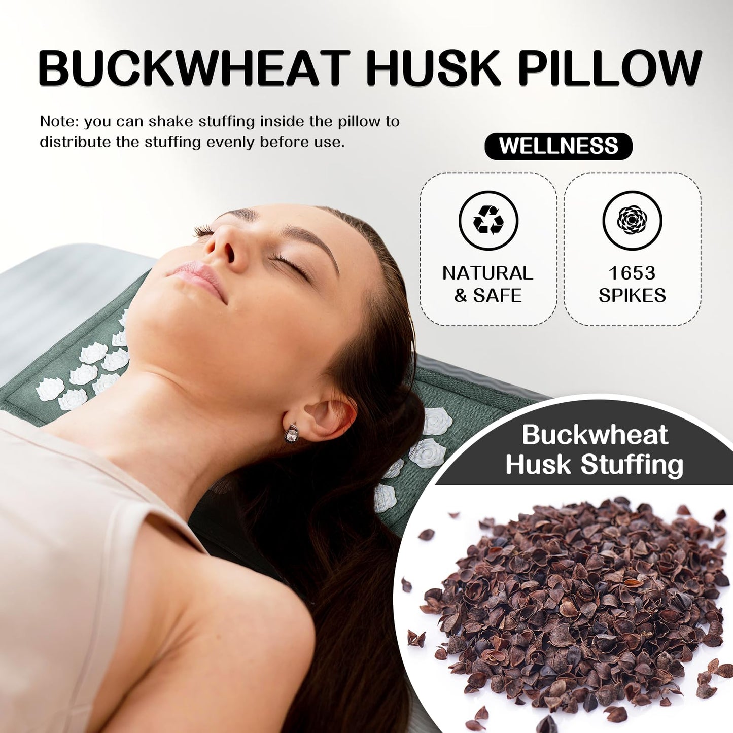 LadyRosian Acupressure Set for Back & Neck Pain Relief – Mat & Pillow