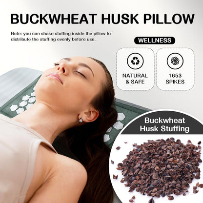 LadyRosian Acupressure Set for Back & Neck Pain Relief – Mat & Pillow