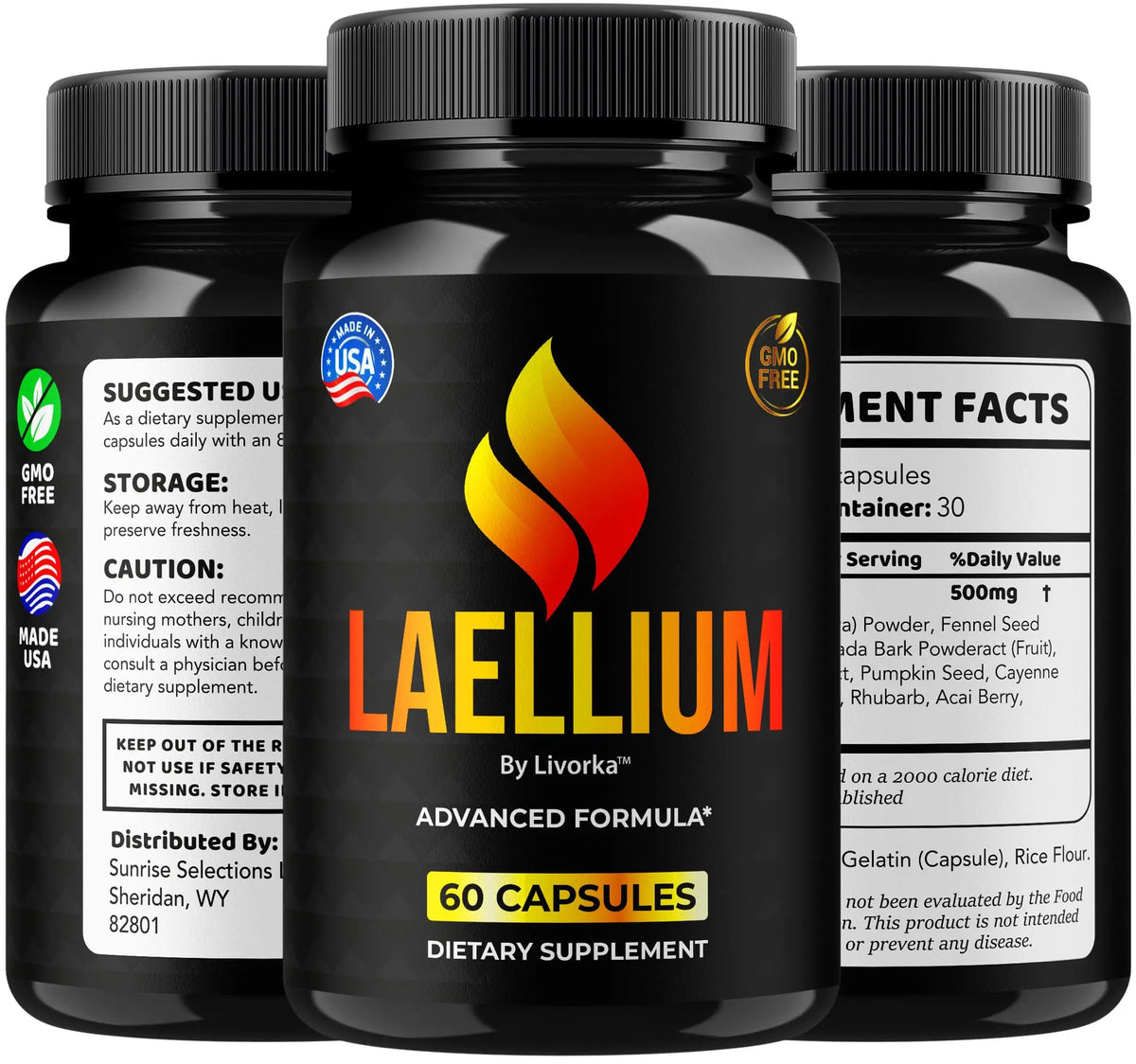 Laellium Pro Pills 5 Pack – All-Natural Daily Formula | LIVORKA Capsules, 300 Capsules BritishVita | Premium UK Vitamins & Wellness Supplements
