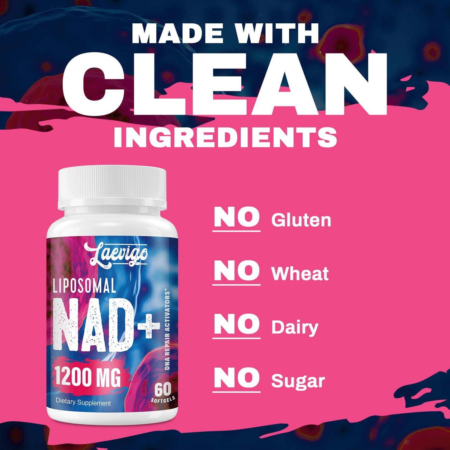Laevigo Liposomal NAD+ 1200mg – High Absorption NAD+ Supplement for Energy & Longevity | 120 Softgels