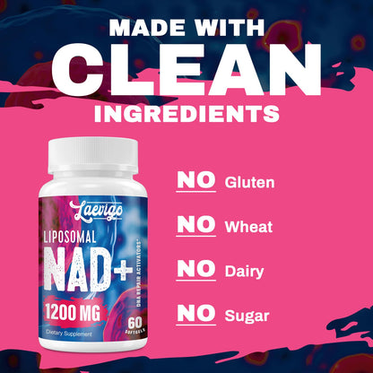 Laevigo Liposomal NAD+ 1200mg – High Absorption NAD+ Supplement for Energy & Longevity | 120 Softgels
