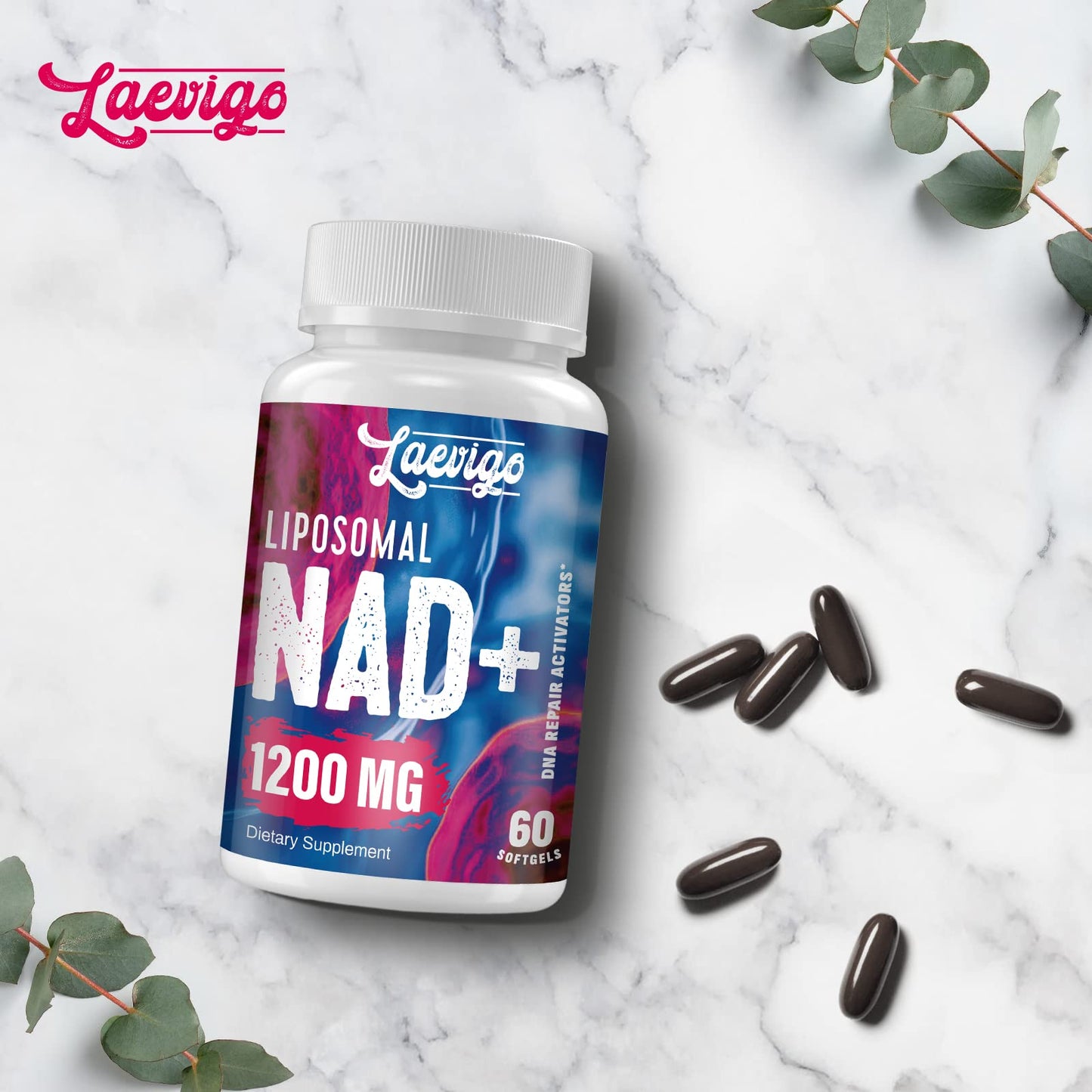 Laevigo Liposomal NAD+ 1200mg – High Absorption NAD+ Supplement for Energy & Longevity | 120 Softgels
