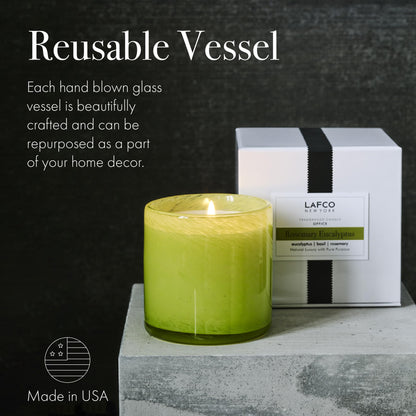 LAFCO New York Signature Candle – Rosemary Eucalyptus (15.5 oz, 90-Hour) | Made in USA