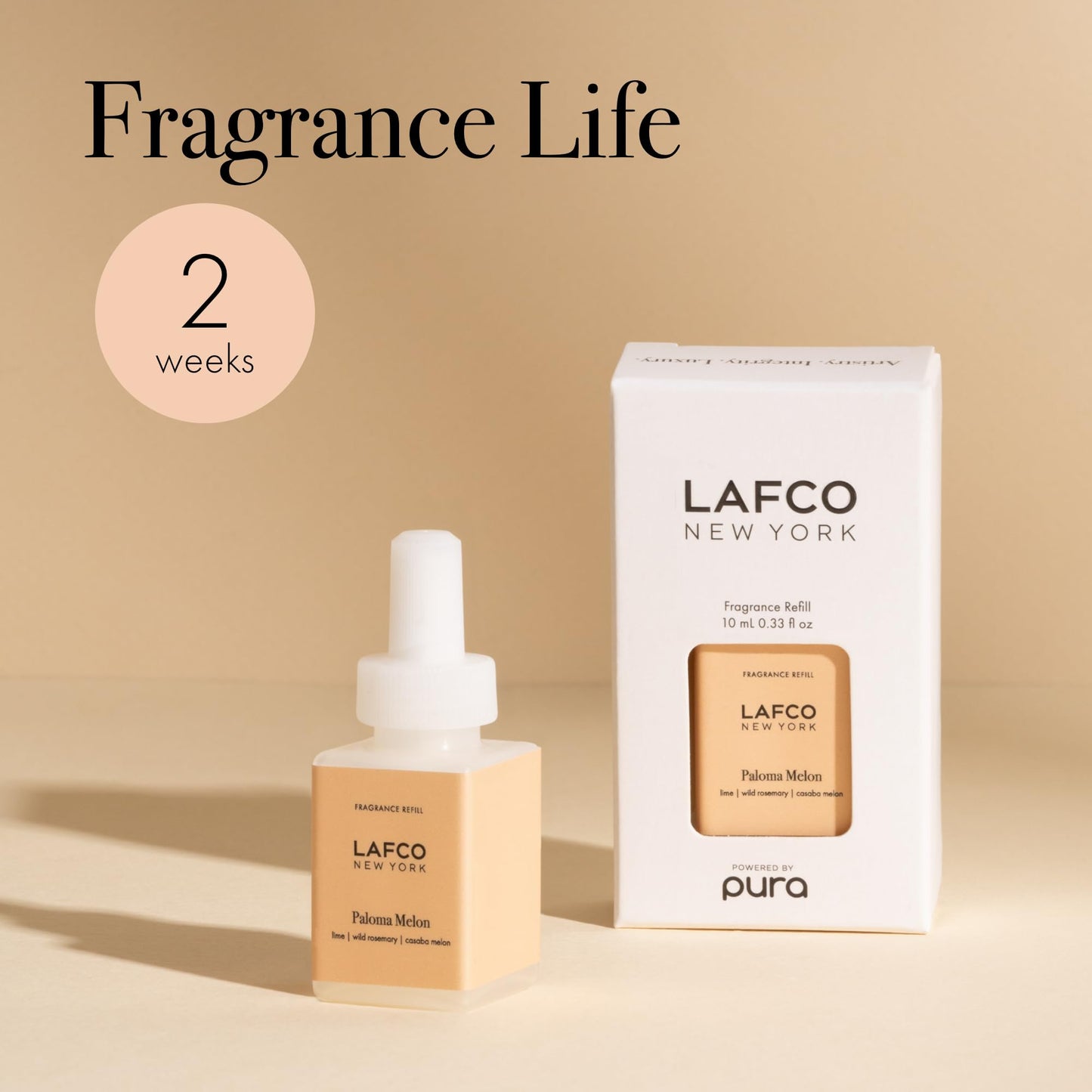 LAFCO New York Pura Smart Device Refill Paloma Melon – Up to 2 Weeks Fragrance Life | Made in USA