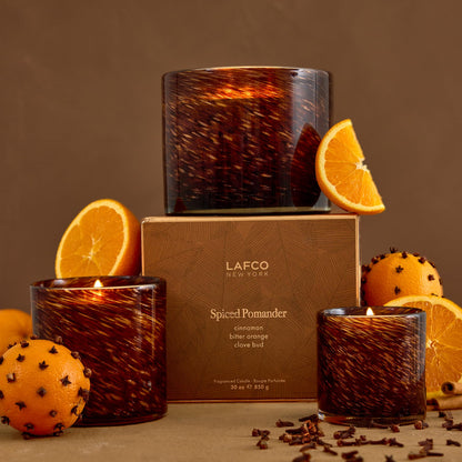LAFCO New York Holiday Signature Fall Candle – Spiced Pomander | 15.5 oz, 90-Hour Burn, Reusable Hand-Blown Glass Vessel, Made in The USA