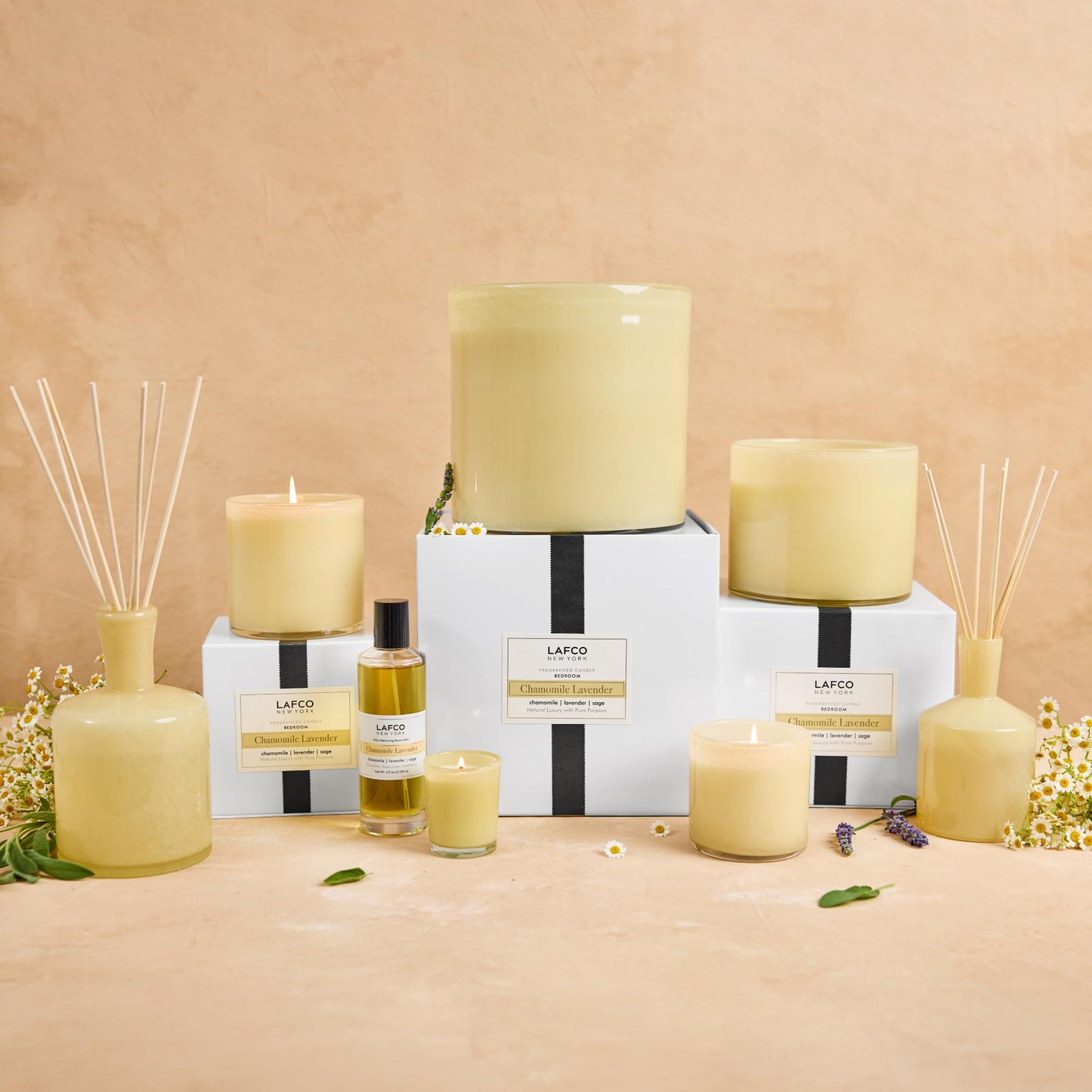 LAFCO New York Chamomile Lavender 3-Wick Candle – 30 oz, USA Made