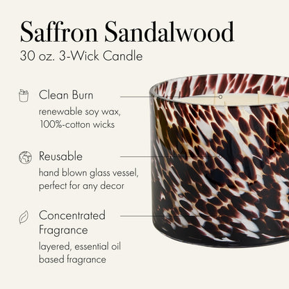 LAFCO New York Fall 3-Wick Candle – Saffron Sandalwood, 30 oz