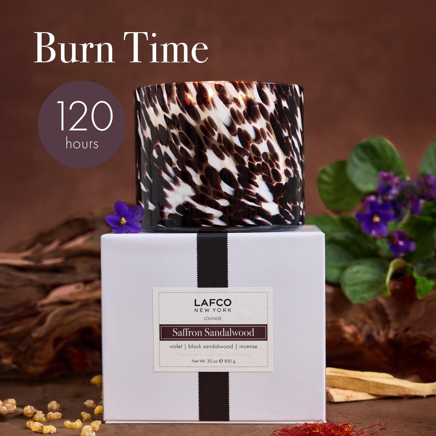 LAFCO New York Fall 3-Wick Candle – Saffron Sandalwood, 30 oz