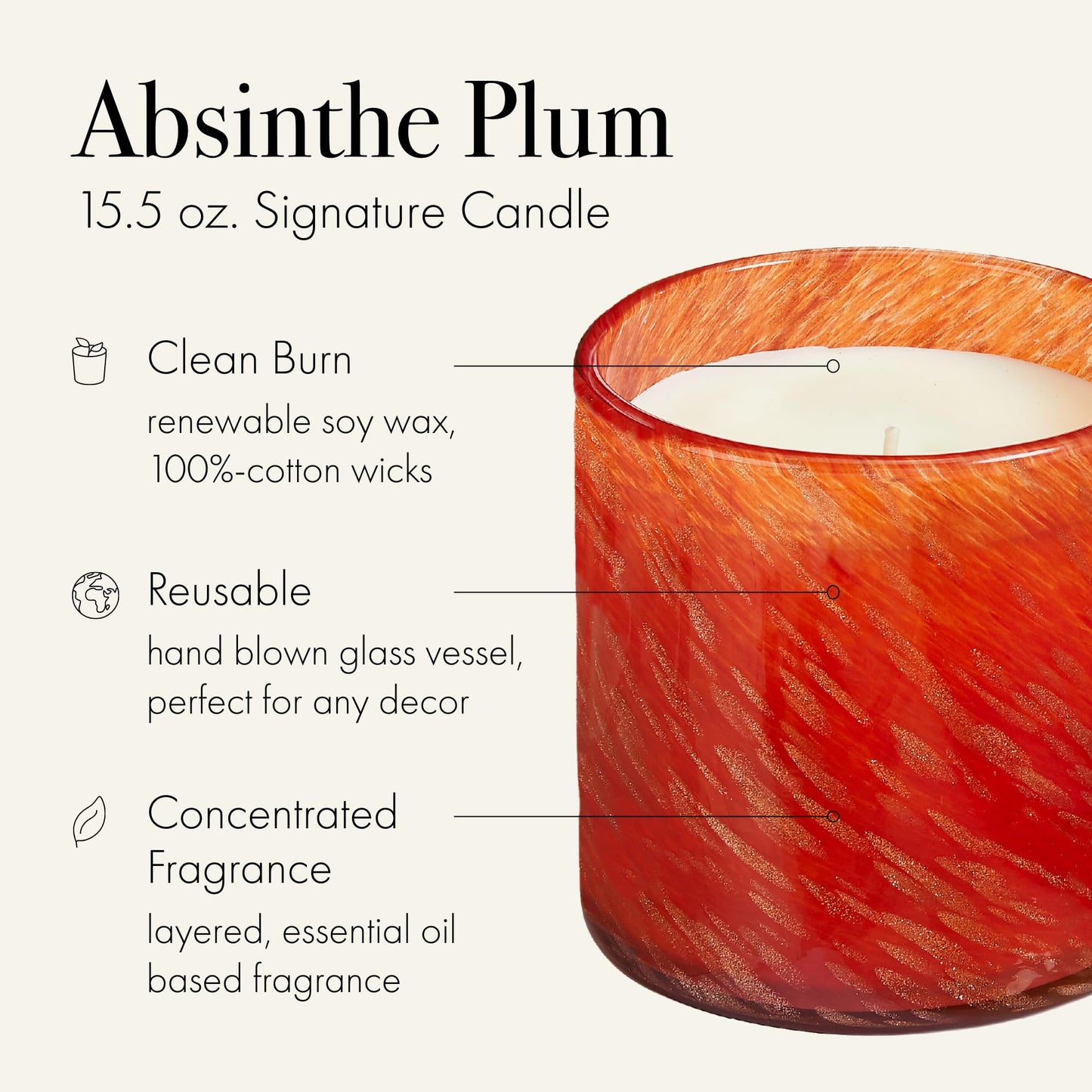 LAFCO New York Holiday Signature Candle: Absinthe Plum 15.5 oz, 90-Hour Burn