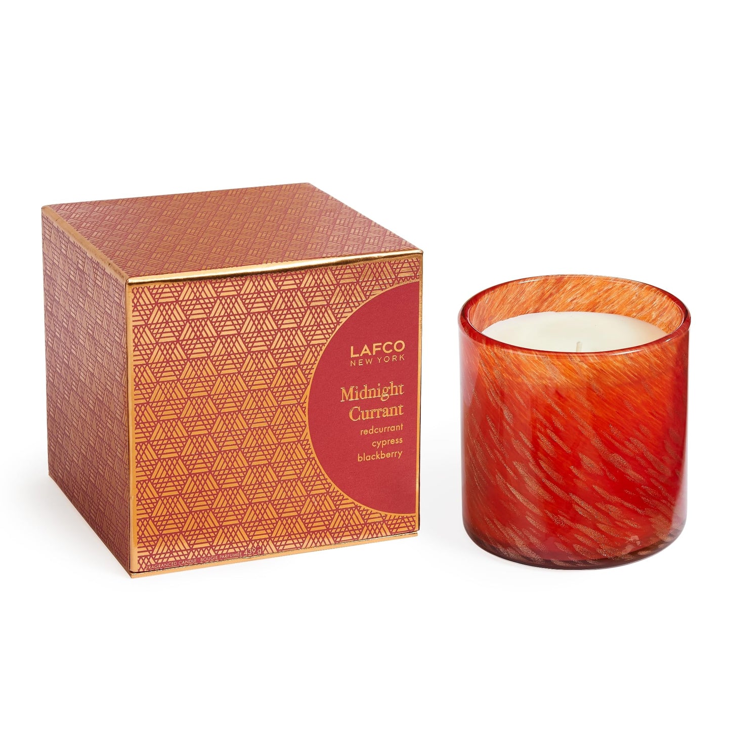 LAFCO New York Holiday Signature Candle Midnight Currant – 15.5oz, 90-Hour Burn, Reusable Glass Vessel