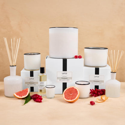 LAFCO New York Champagne Signature Candle – 15.5 oz, 90-Hour Burn, Reusable Glass Vessel