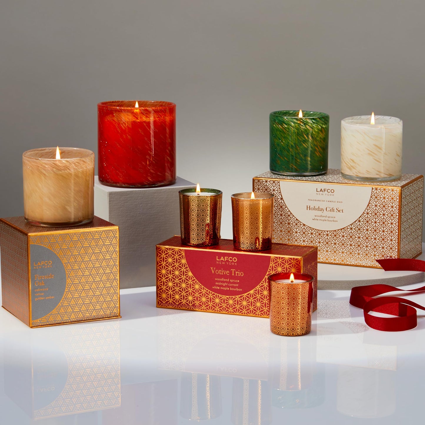 LAFCO New York Holiday Signature Candle Midnight Currant – 15.5oz, 90-Hour Burn, Reusable Glass Vessel