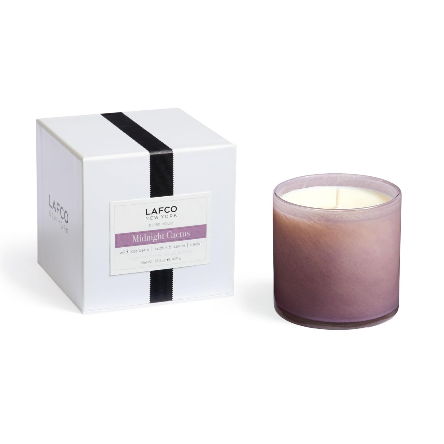 LAFCO New York Midnight Cactus Signature Candle - 15.5 oz - 90-Hour Burn - Hand Blown Glass Vessel - Made in USA