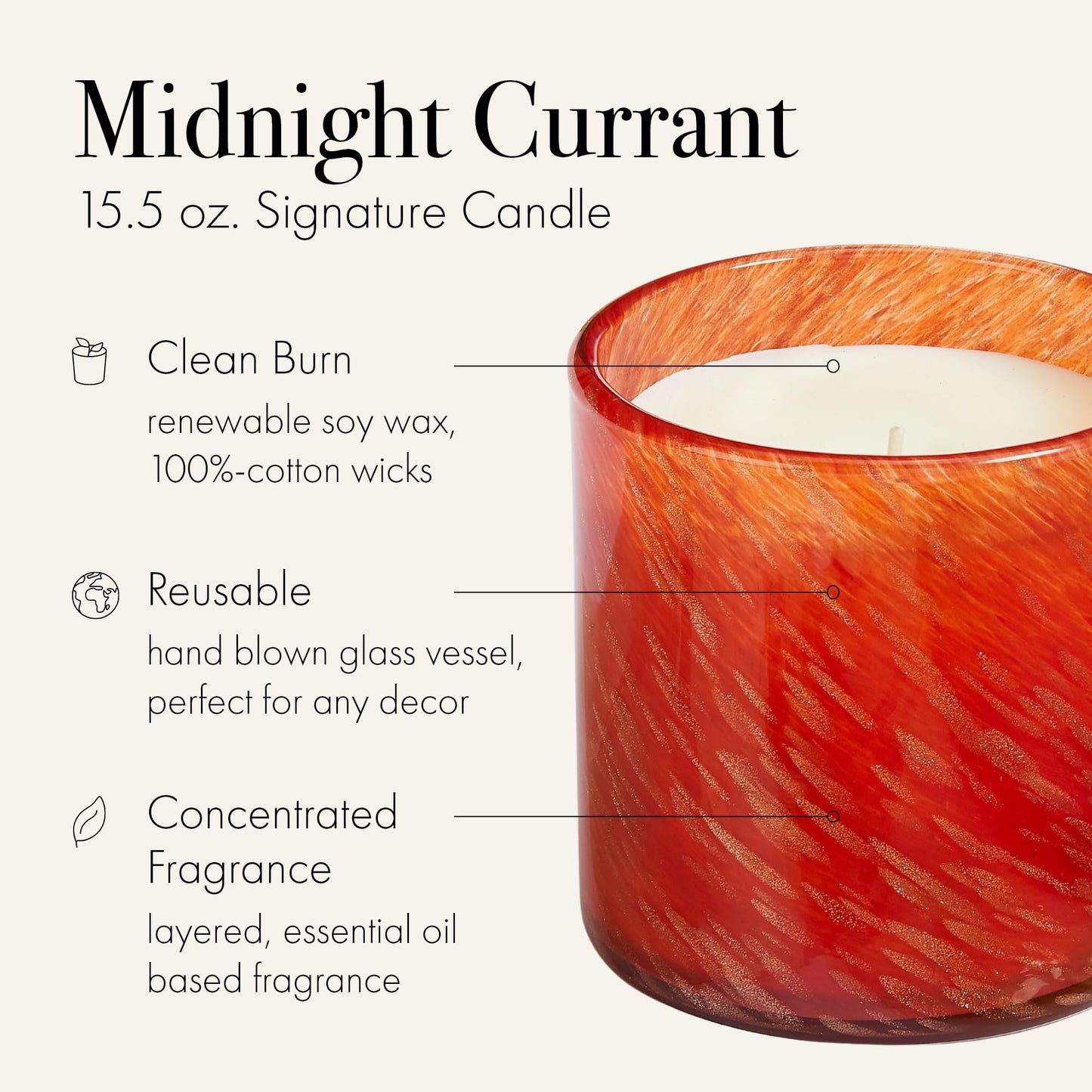 LAFCO New York Holiday Signature Candle Midnight Currant – 15.5oz, 90-Hour Burn, Reusable Glass Vessel