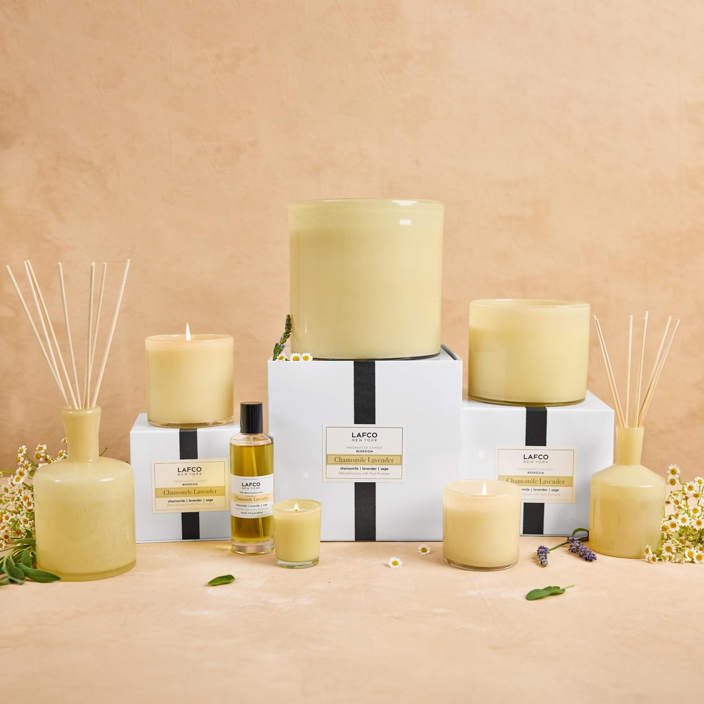 LAFCO New York Signature Candle Chamomile Lavender – 15.5 oz, 2 Pack, 90-Hour Burn Time