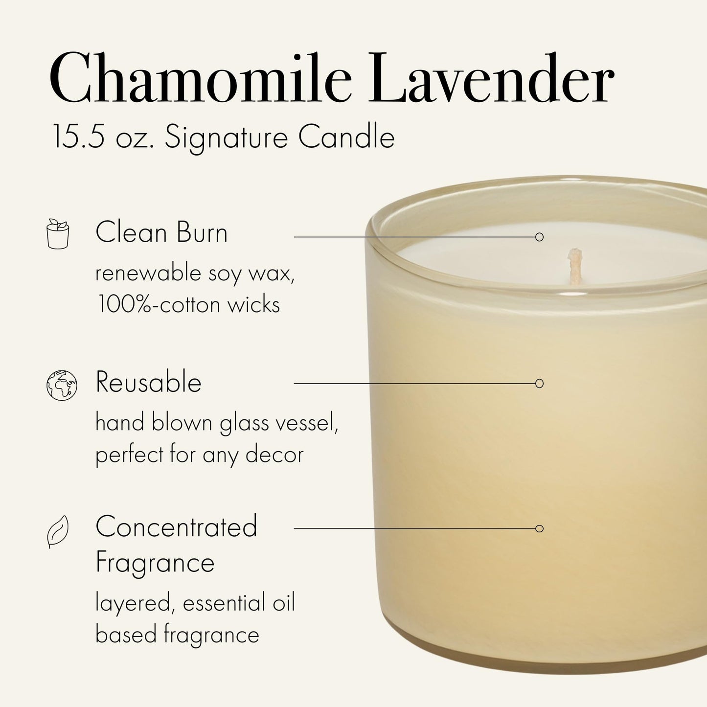 LAFCO New York Signature Candle Chamomile Lavender – 15.5 oz, 2 Pack, 90-Hour Burn Time